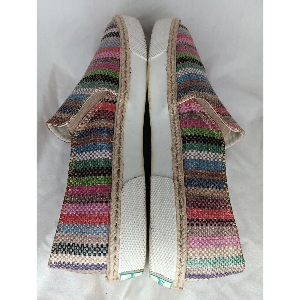 Jack Rogers Espadrilles 7.5 Multicolor Stripe Slip Ons Comfort Flats